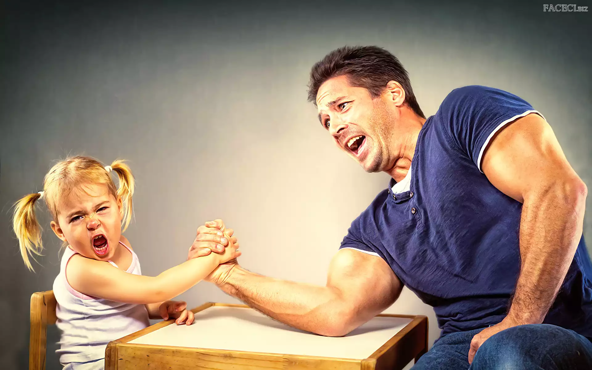 Siłowanie na rękę, Dziecko, Mężczyzna